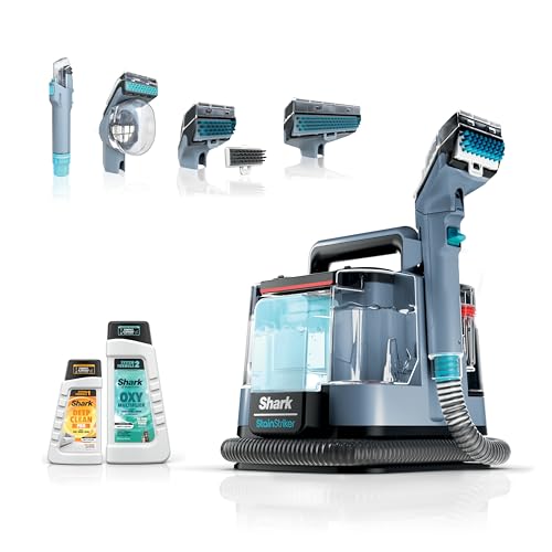 Shark StainStriker Portable Carpet Upholstery & Area Rug Cleaner, Bonus XL Tool & Full-Size Cleaning Solution, Stain & Odor Remover, Perfect for Car Interiors, 4 Cleaning Tools, Nordic Blue, PX202BRN - Image 1