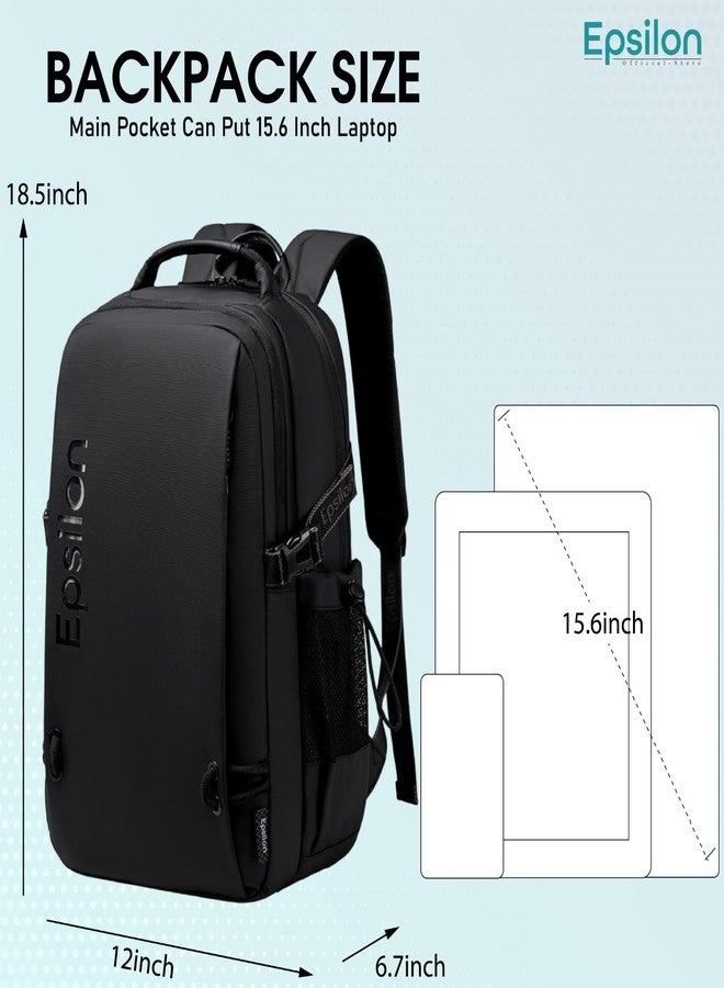 Epsilon Laptop Backpack for Men Women 25L Lightweight Water-resistant Medium Size Casual Backpack 15.6-inch Laptop Bag 5 Pockets Sleek for College Office Daypack - Image 2