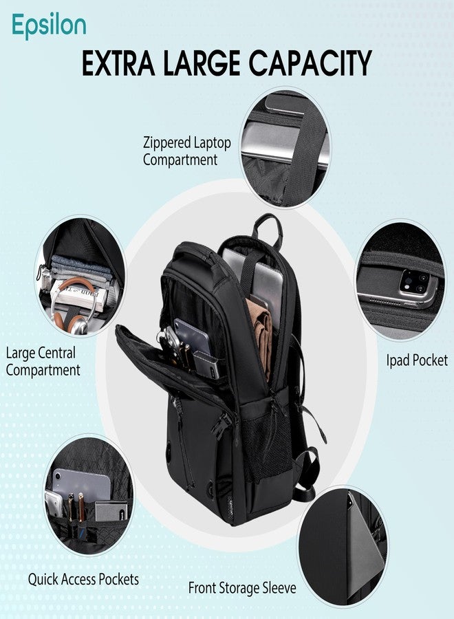Epsilon Laptop Backpack for Men Women 25L Lightweight Water-resistant Medium Size Casual Backpack 15.6-inch Laptop Bag 5 Pockets Sleek for College Office Daypack - Image 5