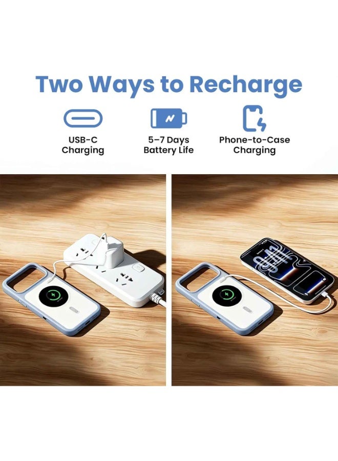 جراب ذكي لهاتف iPhone 17 Pro Max بشاشة لمس 1.85 بوصة، غطاء تفاعلي مع شاشة عرض مخصصة (صور/صور متحركة/فيديوهات)، تحكم باللمس، ألعاب مصغرة، تنبيهات الإشعارات وقابل لإعادة الشحن (رمادي) - Image 5