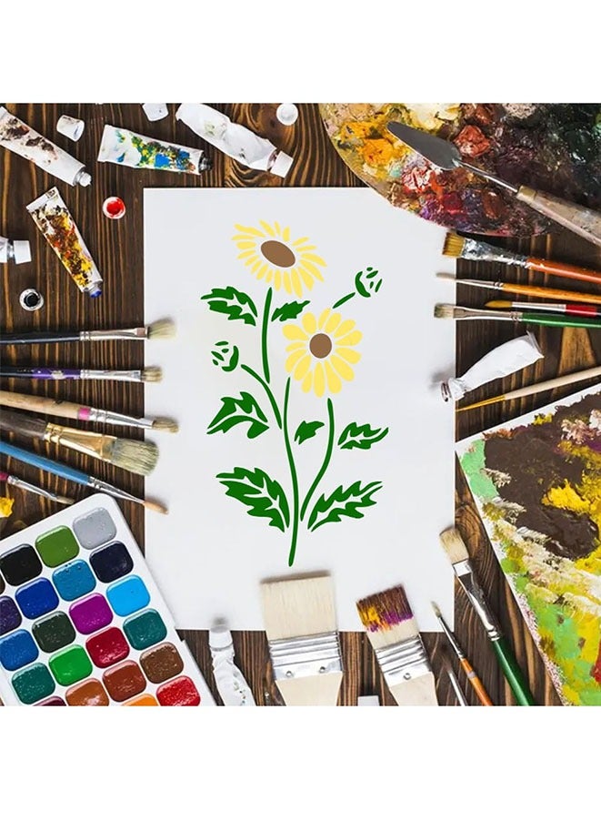 Muyixin قوالب للرسم على الخشب، قوالب زهور قابلة لإعادة الاستخدام لرسم الحرف، قوالب رسم للرسم على الخشب، الجدران، الأثاث - Image 4