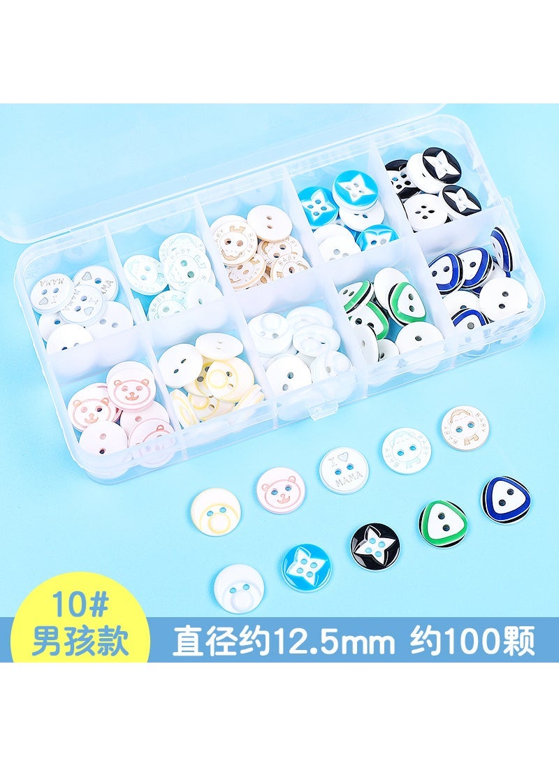 Colorful Button Flowers DIY Kids Craft Kits 12.5mm 10 for boys
