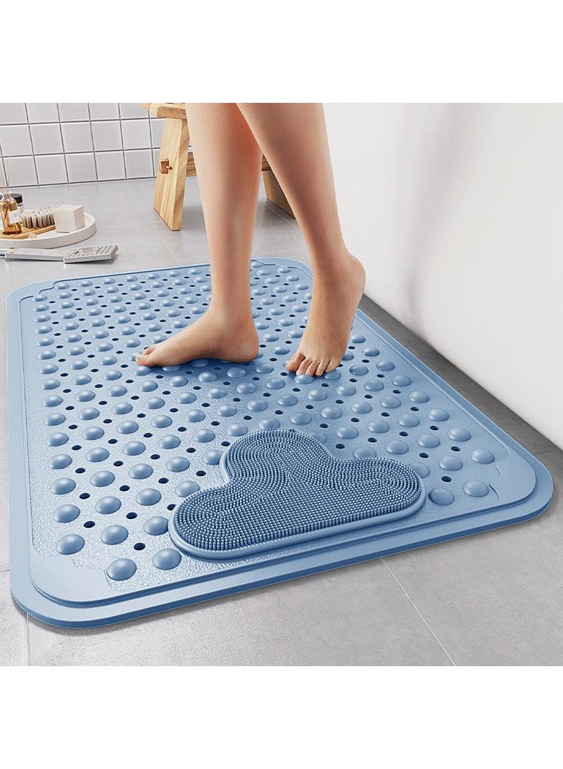 Bathroom anti slip mat, shower room shower mat, children's anti fall massage floor mat, blue 40 * 70CM - Image 1