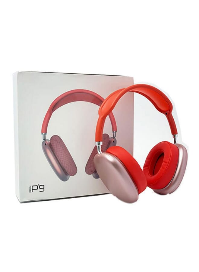 P9 Bluetooth-Headset, Wireless-Headset Over-Ear & Headphone-Headset with Mic Red color Good Quality. - Image 1
