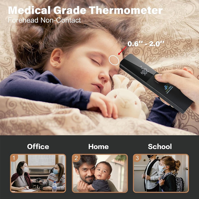 Amplim NoTouch Forehead Thermometer for Adults and Kids NonContact Digital Baby Thermometer for InfantsNewborns Medical Grade Touchless Temporal Temperature for Fever - Image 4