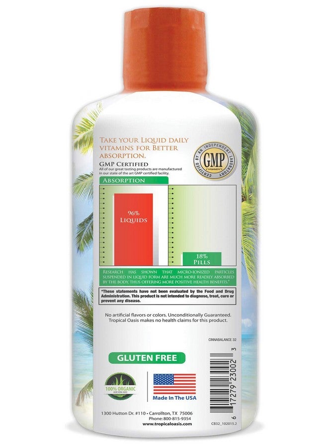 Tropical Oasis Cinnabalance - Liquid Cinnamon Supplement w/ Cinnamon Bark, Aloe Vera, Ginger Root, Green Tea & Antioxidants - 32 oz, 32 servings - Image 3