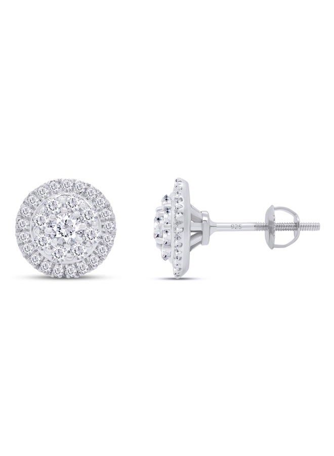 SAVEARTH DIAMONDS Lab Created Moissanite Earrings, 925 Sterling Silver Moissanite Diamond Studs for Women Men, VVS1 Clarity, 18K Gold Plated Small Earrings Studs with Screw Back With Certificate, - Image 1