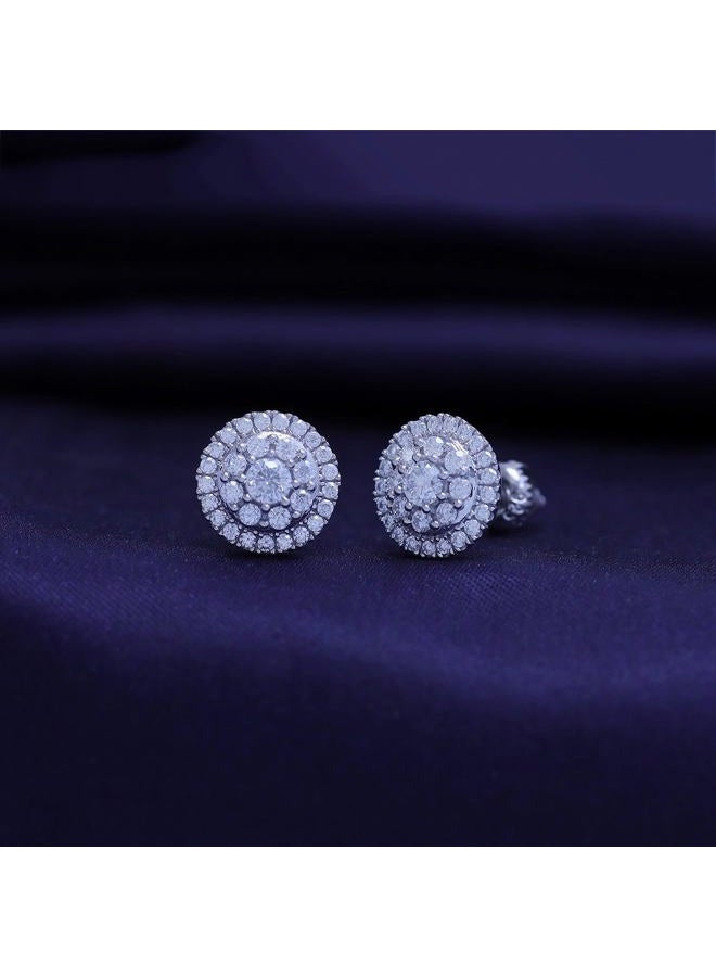 SAVEARTH DIAMONDS Lab Created Moissanite Earrings, 925 Sterling Silver Moissanite Diamond Studs for Women Men, VVS1 Clarity, 18K Gold Plated Small Earrings Studs with Screw Back With Certificate, - Image 4