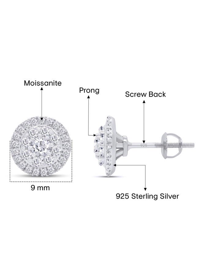 SAVEARTH DIAMONDS Lab Created Moissanite Earrings, 925 Sterling Silver Moissanite Diamond Studs for Women Men, VVS1 Clarity, 18K Gold Plated Small Earrings Studs with Screw Back With Certificate, - Image 2