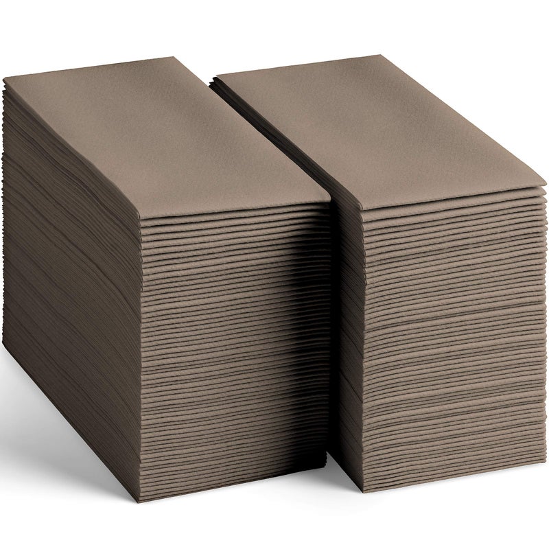 Servietto 200-Pack Disposable Linen-Feel Beige Napkins, 12" x 17" Cloth-Like Paper Dinner Napkins For Wedding, Bathroom, Party Or Event - Image 1