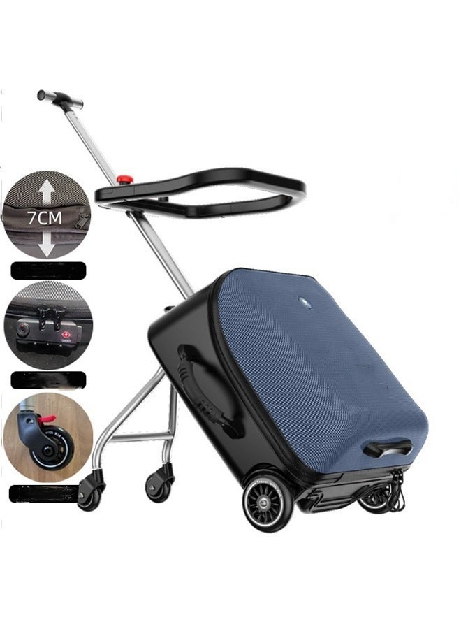 JCB CHIC حقيبة ركوب للأطفال 3 في 1 مقاس 20 بوصة مع تصميم مقعد الطفل، حقيبة حمل كبيرة على الجانب الصلب مع عربة قابلة للفصل - Image 1