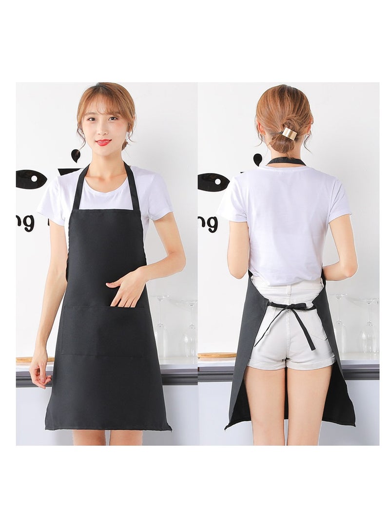 10 Pack Bib Aprons, Water and Oil Resistant Aprons with 2 Pockets Adjustable, Cooking Kitchen Chef Apron for Women Men（black） - Image 4