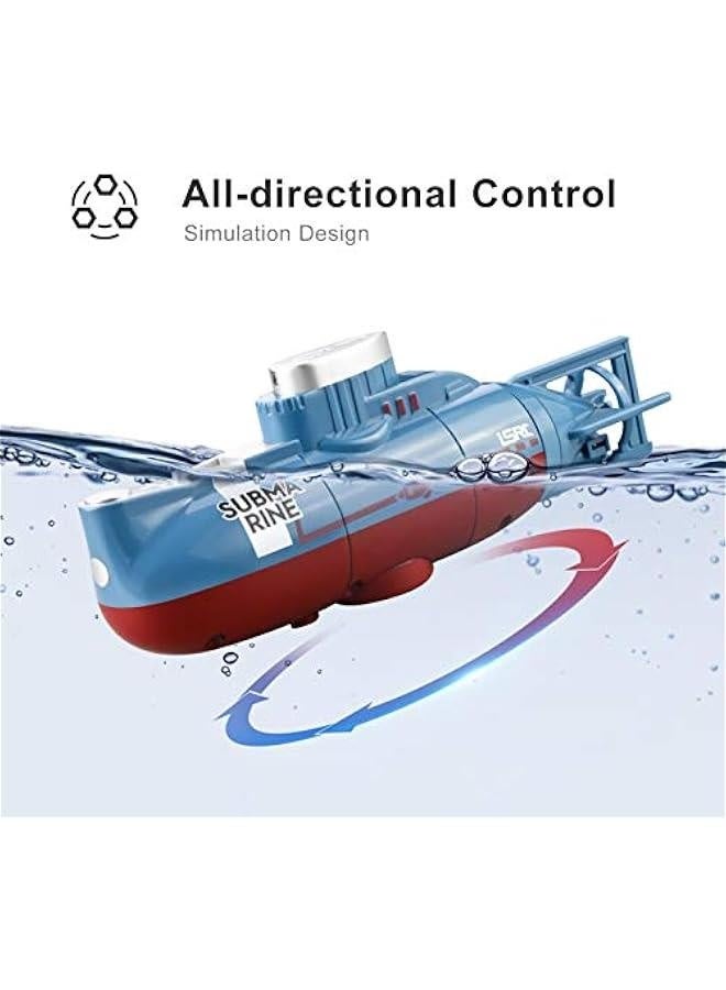Mini RC Submarine for Kids, LSRC-SMI Remote Control Boat Waterproof Diving Toy for Boys and Girls (Blue)  - Image 4