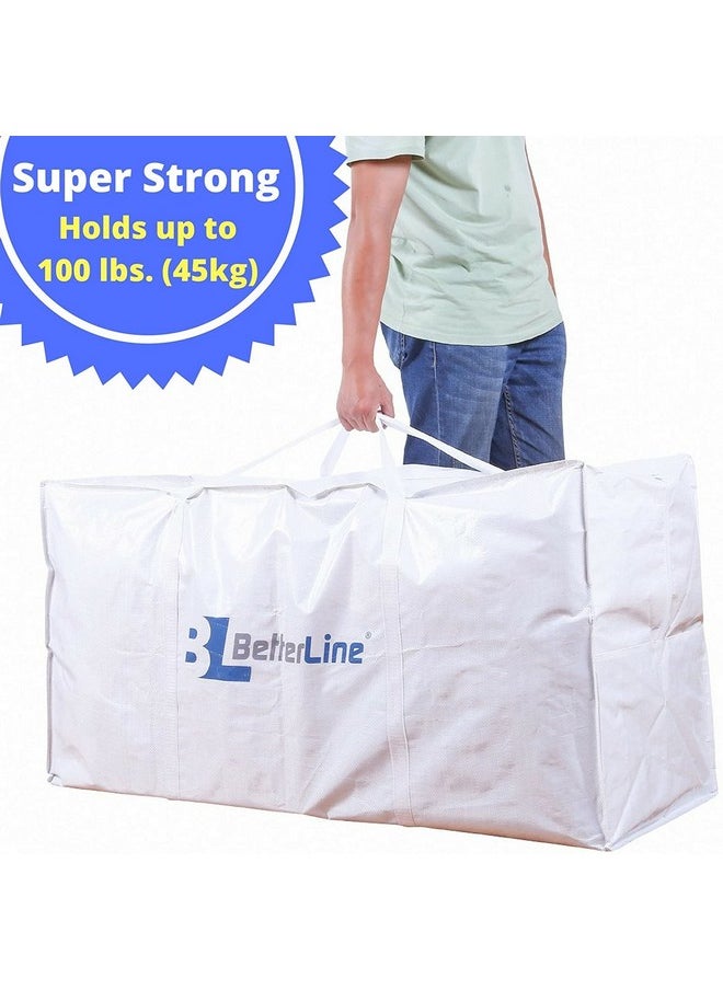 BETTERLINE Extra Large Storage Bag - Heavy Duty 45x22x16 Inches Huge Tote Duffel with Max Load of 100 lbs. (45kg) - Tear-resistant & Water-resistant Polypropylene Woven Cloth, With Zippers  - Image 2