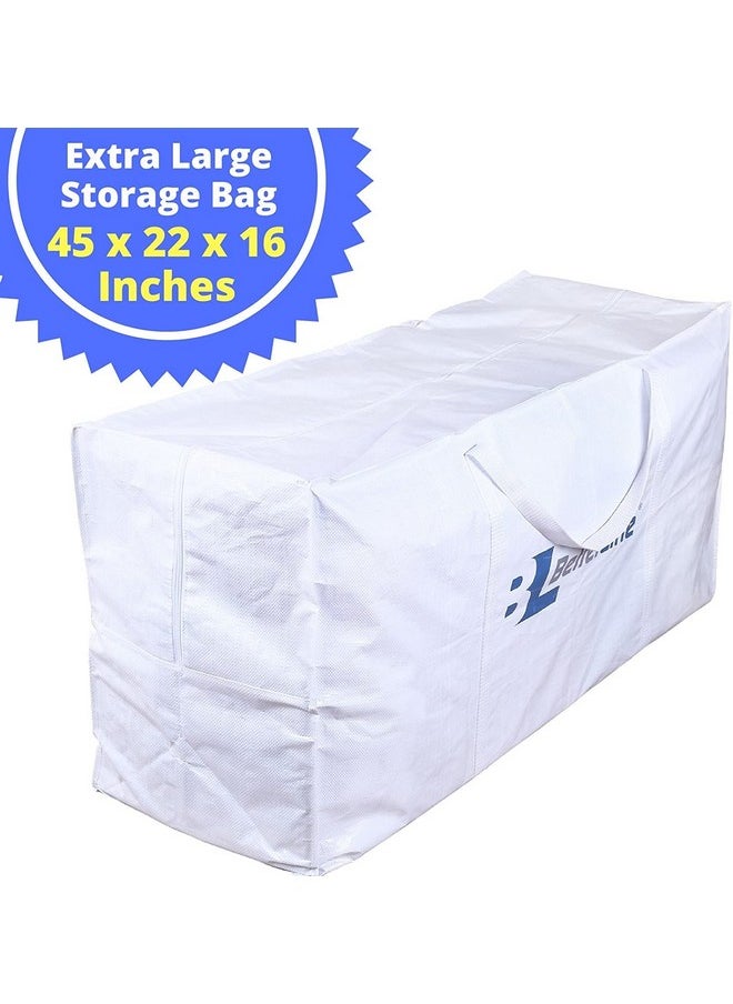 BETTERLINE Extra Large Storage Bag - Heavy Duty 45x22x16 Inches Huge Tote Duffel with Max Load of 100 lbs. (45kg) - Tear-resistant & Water-resistant Polypropylene Woven Cloth, With Zippers  - Image 3