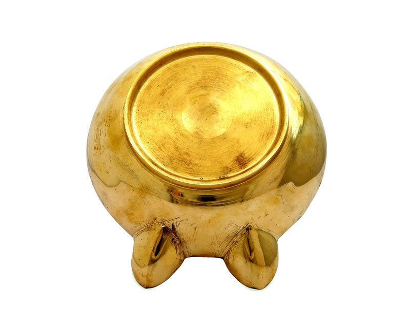 DMI 2-Faced Brass Panati / Panti Diya – Traditional Dasara Oil Lamp – Diameter 5” | 300 ml Oil Capacity - Image 3