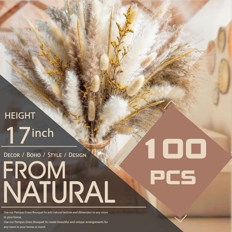 Bluejw G62 Boho Western Wedding Decor - Dried Pampas Grass Bouquet & Elegant Floral Arrangements for Home Table Decorations & Natural Dried Plants - Image 4