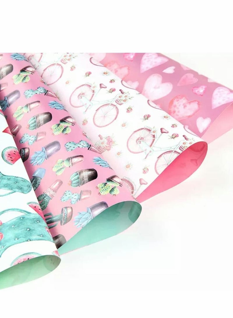 SYOSI Gift Wrapping Paper, Birthday Wrapping Paper for Kids, Gift Wrap Set for Birthday, Bridal Baby Shower, Weddings, Graduations, Women, Men, Boy, Girl, All Occasion (Pink) - Image 3