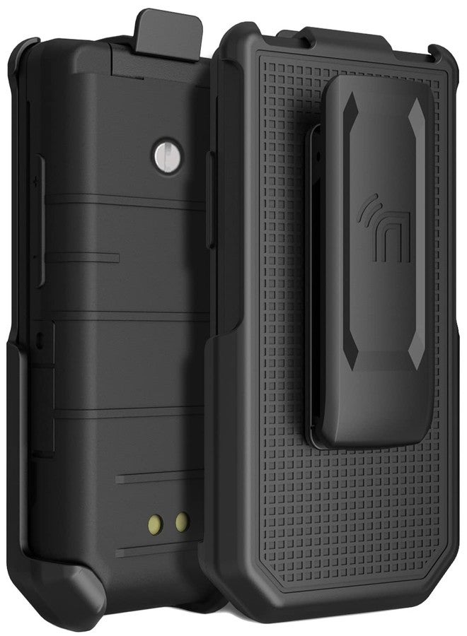 نيكيد سيل فون جراب لهاتف CAT S22 القابل للطي، أسود من Nakedcellphone [دوار/بمشبك حزام] - Image 2