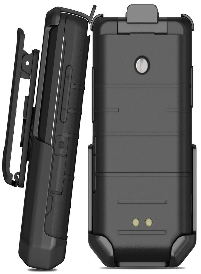 نيكيد سيل فون جراب لهاتف CAT S22 القابل للطي، أسود من Nakedcellphone [دوار/بمشبك حزام] - Image 1