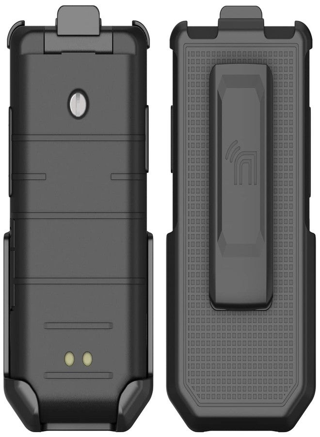 نيكيد سيل فون جراب لهاتف CAT S22 القابل للطي، أسود من Nakedcellphone [دوار/بمشبك حزام] - Image 3