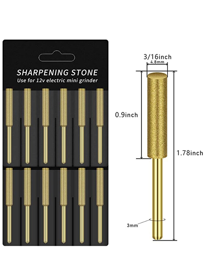 KASTWAVE Titanium Plated Diamond Sharpening Wheels, 3/16 Inch Electric Replacement Sharpening Stones for Electric Chainsaw Sharpener - Image 3