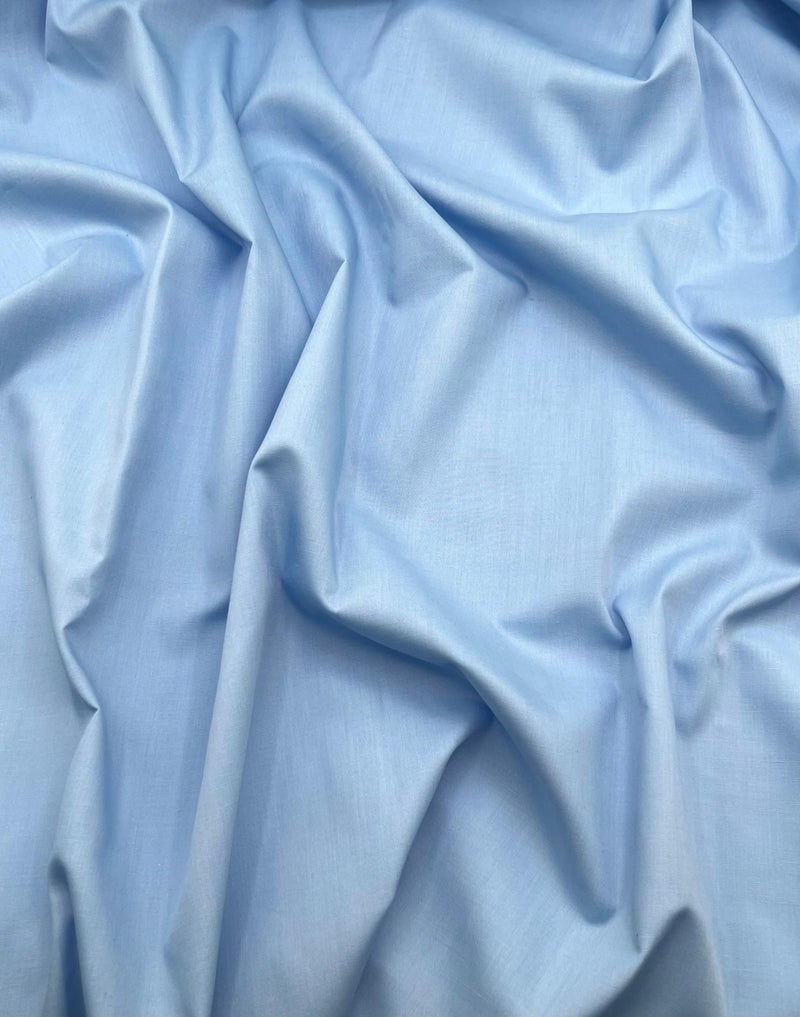 EOVEA - Cotton Polyester Fabric by The Yard â€“ 60" Wide Broadcloth Fabric, Soft, Lightweight & Breathable Material for Lining, Curtains, Bedding, Skirts, Sewing Projects (Baby Blue, 1 Yard) - Image 2