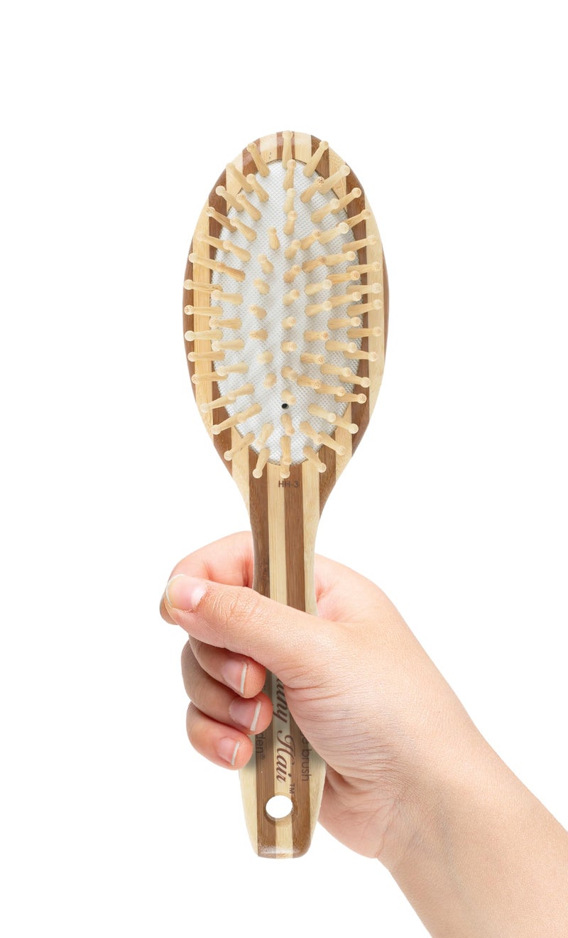Olivia Garden Healthy Hair Eco-Friendly Bamboo Ionic Massage Hair Brush HH-3 (Oval Large) - Image 1