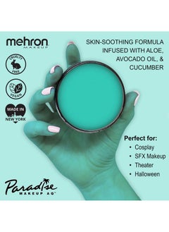 ميهرون Mehron Makeup Paradise Makeup AQ Pro Size | Stage & Screen, Face & Body Painting, Special FX, Beauty, Cosplay, and Halloween | Water Activated Face & Body Paint 1.4 oz (40 g) (Teal)  - Image 2