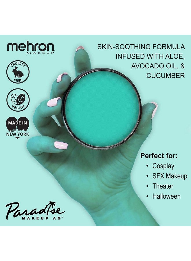 mehron Mehron Makeup Paradise Makeup AQ Pro Size | Stage & Screen, Face & Body Painting, Special FX, Beauty, Cosplay, and Halloween | Water Activated Face Paint & Body Paint 1.4 oz (40 g) (Teal) - Image 2
