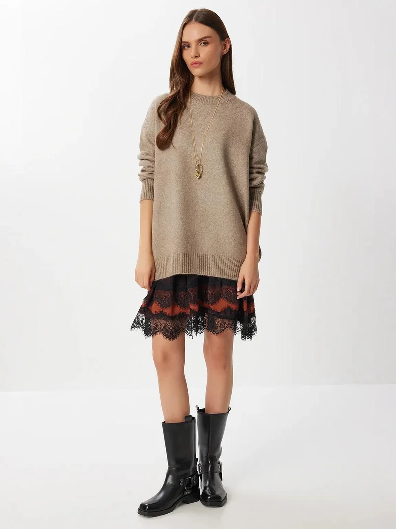 إسطنبول الساحرة ISTANBUL Oversized Crew Neck Ribbed Sweater