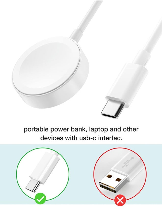 CATANES Magnetic Charging Cable for Apple Watch 1m, USB-C Fast Wireless Charger, Compatible with iWatch Series 1-10, Ultra 2, SE  - Image 4