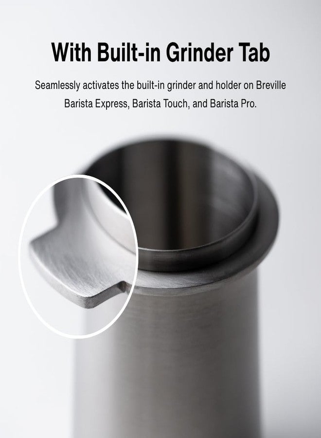 Crema Coffee Products 54mm Dosing Cup | Compatible with Breville Portafilters etc | Durable 100% Stainless Steel | Built-In Grinder Tab for Easy Transfer | Sleek, Mess-Free Design | Black Finish - Image 4