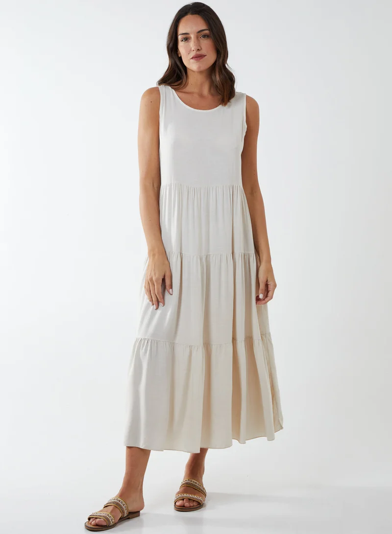 Blue Vanilla BEATRICE - Tiered Smock Oversized Midi Dress