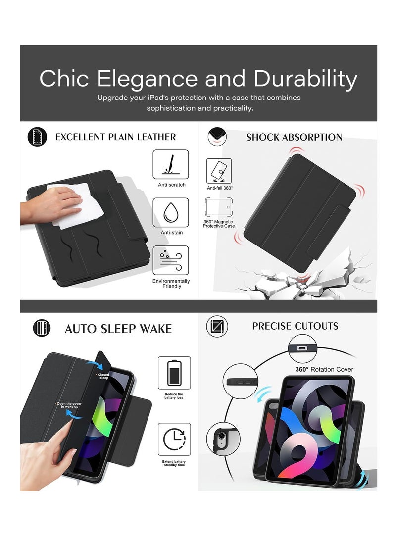 Case for Apple iPad Pro 13 inch M4 2024 Case Cover, Smart Detachable Magnetic Shockproof Case Cover for Apple iPad Pro 13 inch M4 2024, (Black) - Image 2