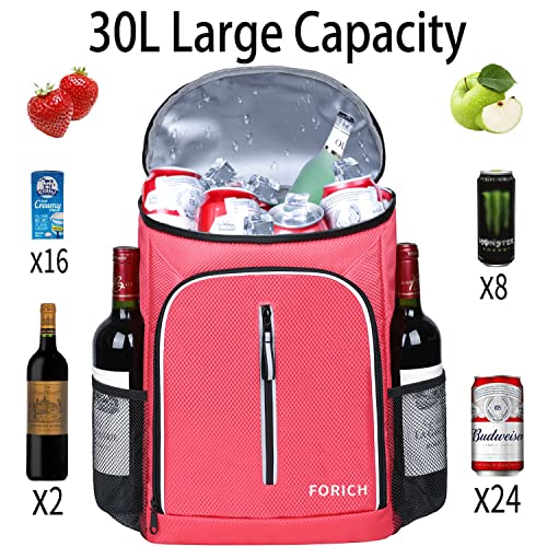 FORICH Soft Cooler Backpack Insulated Waterproof Cooler Bag Leak Proof Portable Backpacks to Work Lunch Travel Beach Camping Hiking Picnic Fishing Beer for Men Women (Watermelon Red) - Image 3