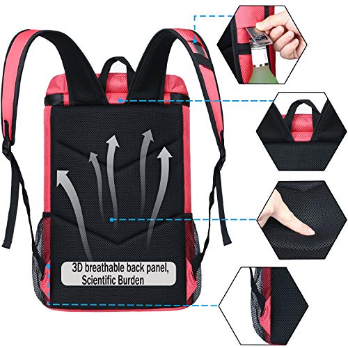 FORICH Soft Cooler Backpack Insulated Waterproof Cooler Bag Leak Proof Portable Backpacks to Work Lunch Travel Beach Camping Hiking Picnic Fishing Beer for Men Women (Watermelon Red) - Image 5