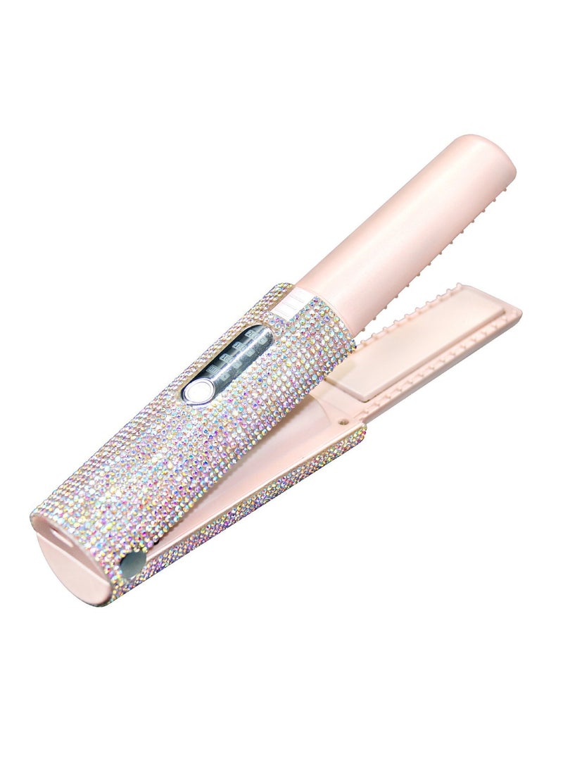 general Mini Wireless Hair Straightener Charging Portable USB Hairdresser Roll Straightener Dual-purpose Drill Straightener - Image 1