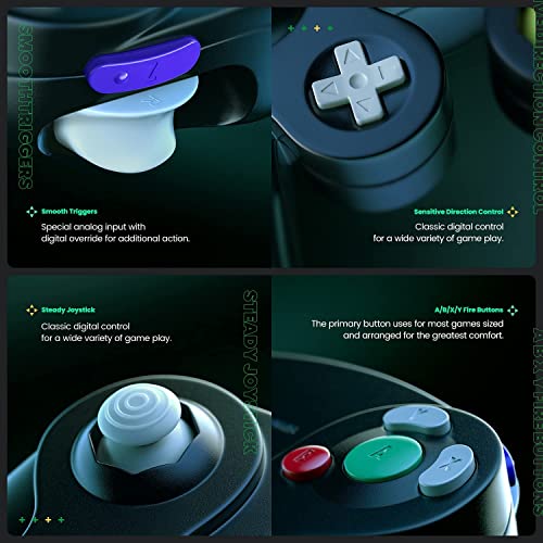 Arrocent وحدة تحكم أروسينت GC، بديل لوحدة تحكم Gamecube، متوافقة مع وحدة تحكم Game Cube USB السلكية/PC ويندوز 7 8 10 (أسود) - Image 5