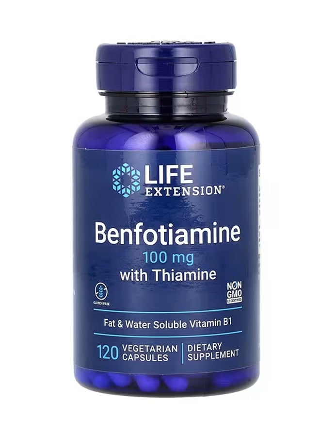 Life Extension Benfotiamine with Thiamine 100 mg 120 Vegetarian Capsules