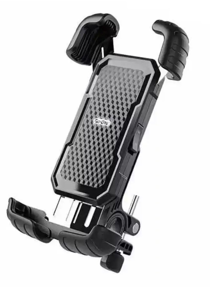 GO-DES GD-HD694 Shockproof Bicycle and Motorcycle Phone Holder – Secure Handlebar Mount, 360° Rotation, Universal Fit for Smartphones, Anti-Vibration with Corner Guard, Durable & Easy Installation - Image 1