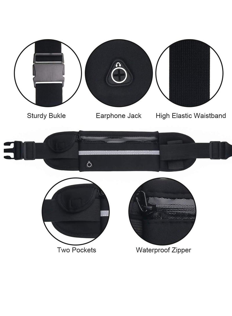 SYOSI Running Pouch Belt Waist Pack Bag, Adustable Workout Gym f anny Pack, Bounce Free Jogging Pocket Belt with Large Capacity, Perfect for Running Walking Cycling Outdoor exercise  - Image 5