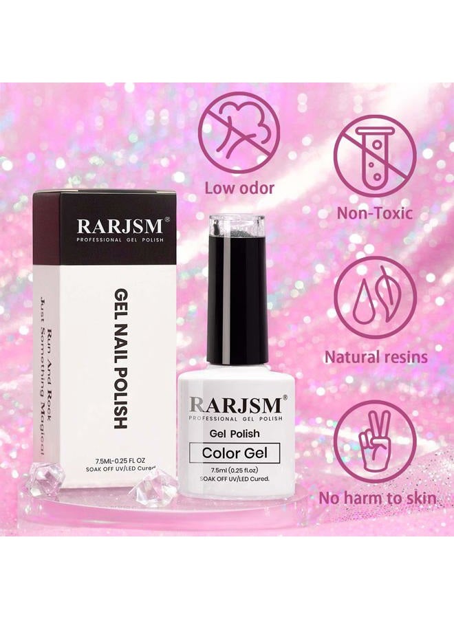 RARJSM Diamond Gel Nail Polish, Neon Hot Pink Nail Polish, Reflective Shiny Gel Polish, Spring Summer Gel Polish Colors for DIY Nail Art Design UV LED Lamp Required RAR90 - Image 5