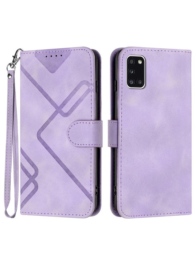 اس-توب جراب لهاتف Samsung Galaxy A31 بنمط خطوط من الجلد الملمس - Image 1