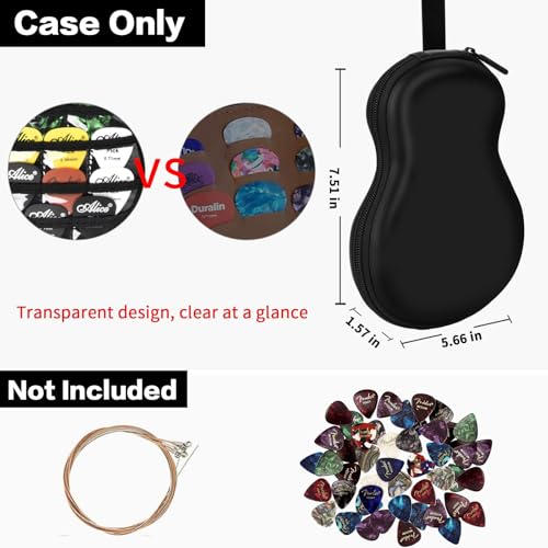 ANKHOH Guitar Pick Holder Case for Fender/for Acoustic/for ChromaCast/for D'Addario/for JIM DUNLOP/for Bolopick/for UNLP MUSICAL INSTRUMENT, 63+ All Size Plectrums Storage Picks Pouch Box, Bag Only - Image 2
