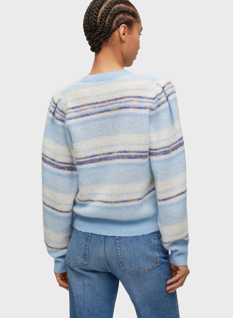 BOSS Puff Sleeve Knitted Sweatshirt