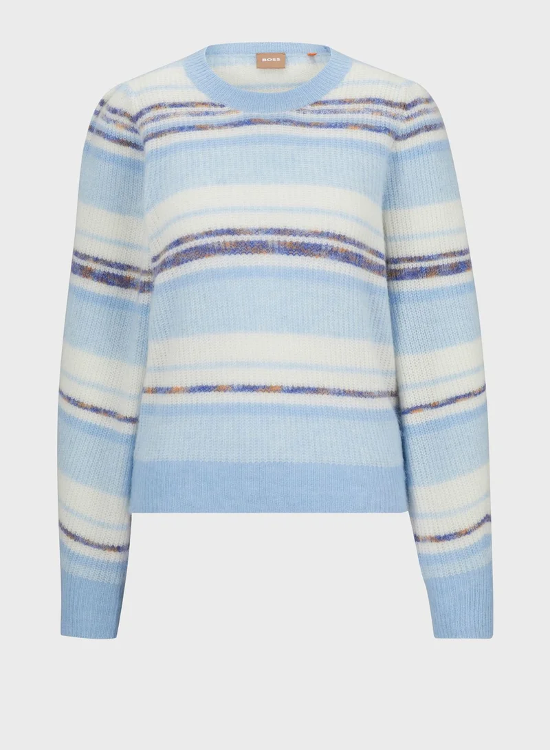 BOSS Puff Sleeve Knitted Sweatshirt