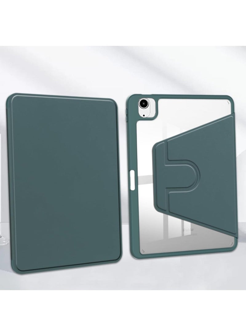 for iPad Air 13 inch (2024) / ipad Pro 12.9 inch (22/21/20/18)  Case Cover, Tablet Protective Case With Pen Slot, Acrylic 360 ° Rotating Design, Automatic Wake-up/sleep, Soft Leather,Green  - Image 1