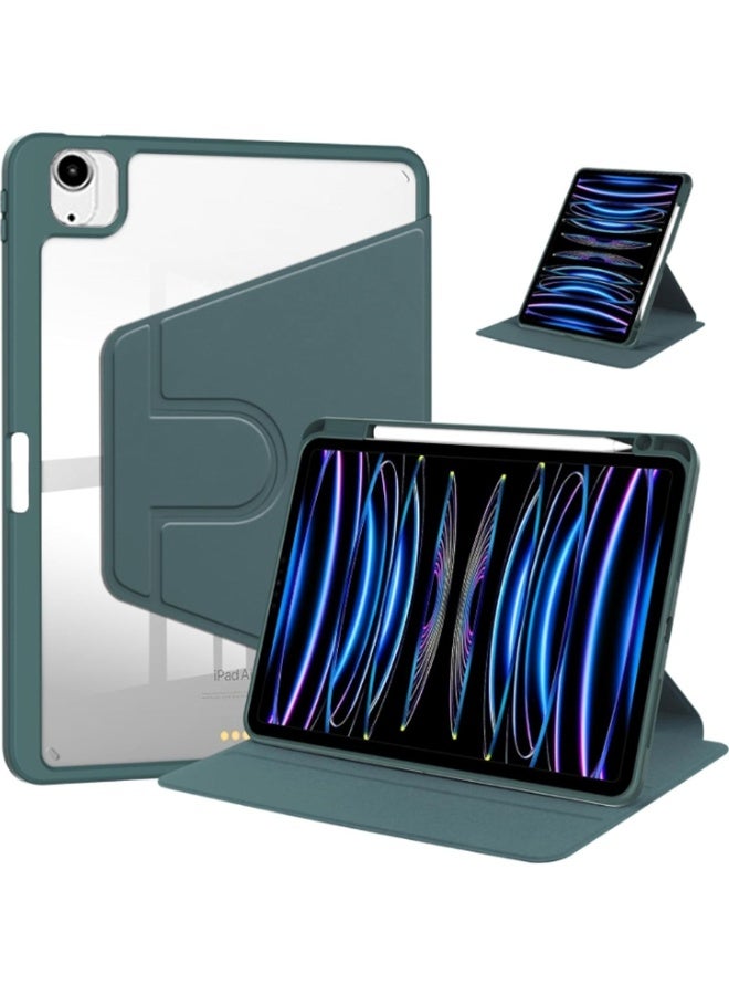 for iPad Air 13 inch (2024) / ipad Pro 12.9 inch (22/21/20/18)  Case Cover, Tablet Protective Case With Pen Slot, Acrylic 360 ° Rotating Design, Automatic Wake-up/sleep, Soft Leather,Green  - Image 4
