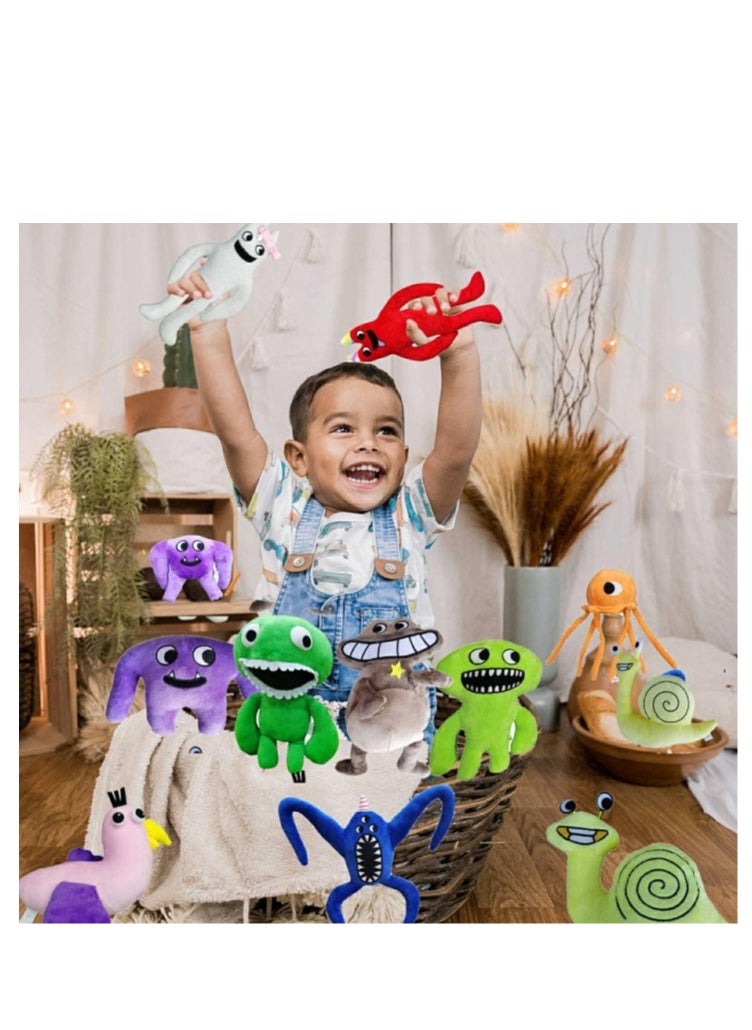 null - Garten of Banban Plush Toy, 10-inch Garden of Ban Ban Jumbo Josh Plush Toy, Soft Padded Doll for Fan Gifts (Flat Style 9 Pieces/Set) - Image 1